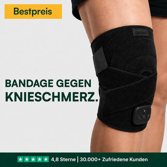 Milvino® 3-in-1 Kniebandage – Wärme, Rotlicht & Massage