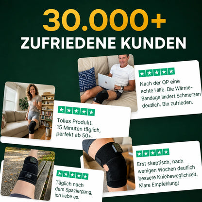 Milvino® 3-in-1 Kniebandage – Wärme, Rotlicht & Massage
