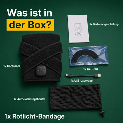 Milvino® 3-in-1 Kniebandage – Wärme, Rotlicht & Massage