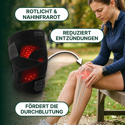 Milvino® 3-in-1 Kniebandage – Wärme, Rotlicht & Massage
