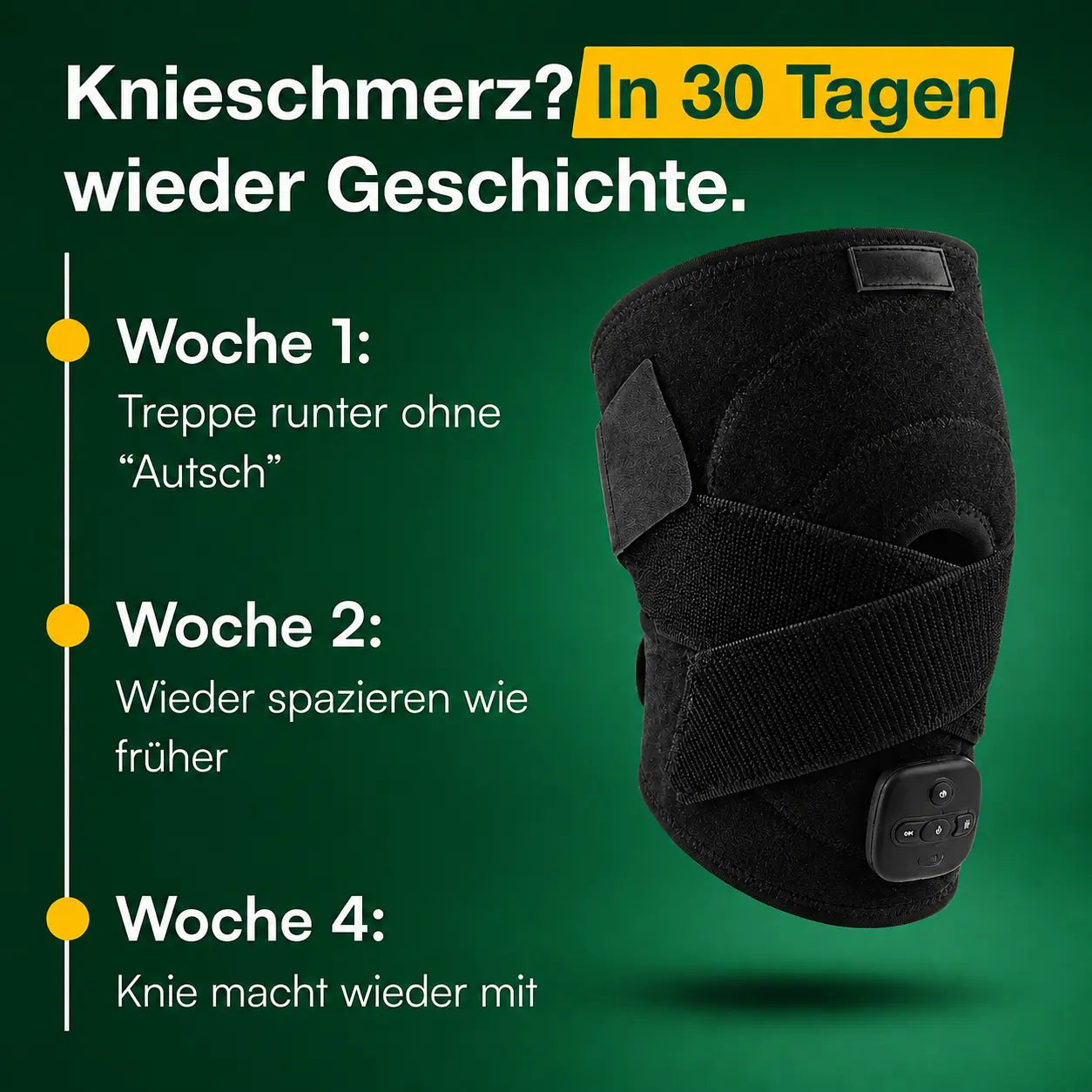 Milvino® 3-in-1 Kniebandage – Wärme, Rotlicht & Massage